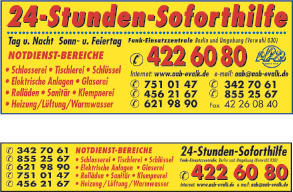 Anzeigenserie in Gelbe Seiten Berlin, Kunde: AAB Edgar Valk